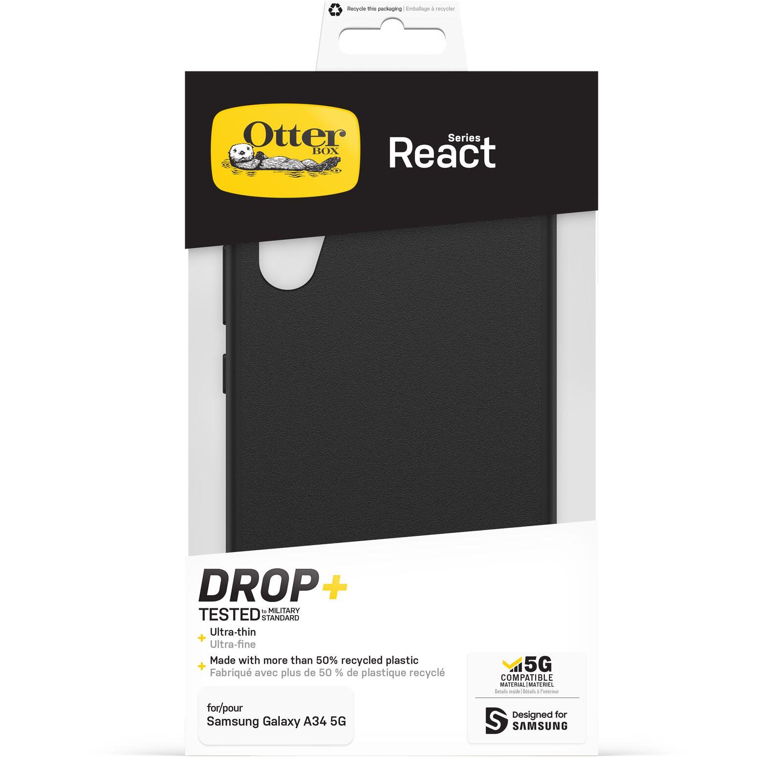 OtterBox React Series Schutzhülle für Samsung Galaxy A34 5G (Schwarz)