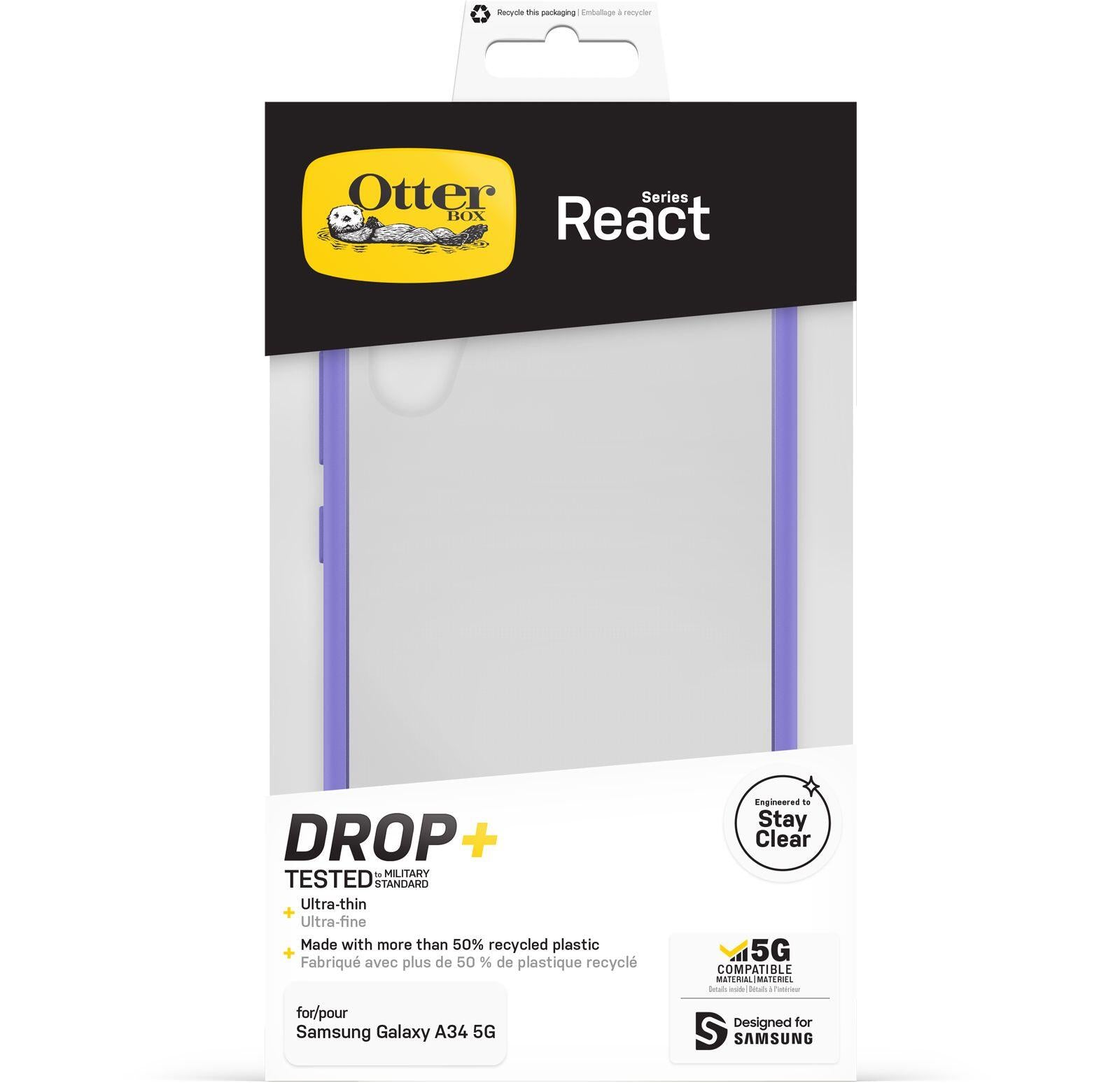 OtterBox React Series Schutzhülle für Samsung Galaxy A34 5G (Lila)