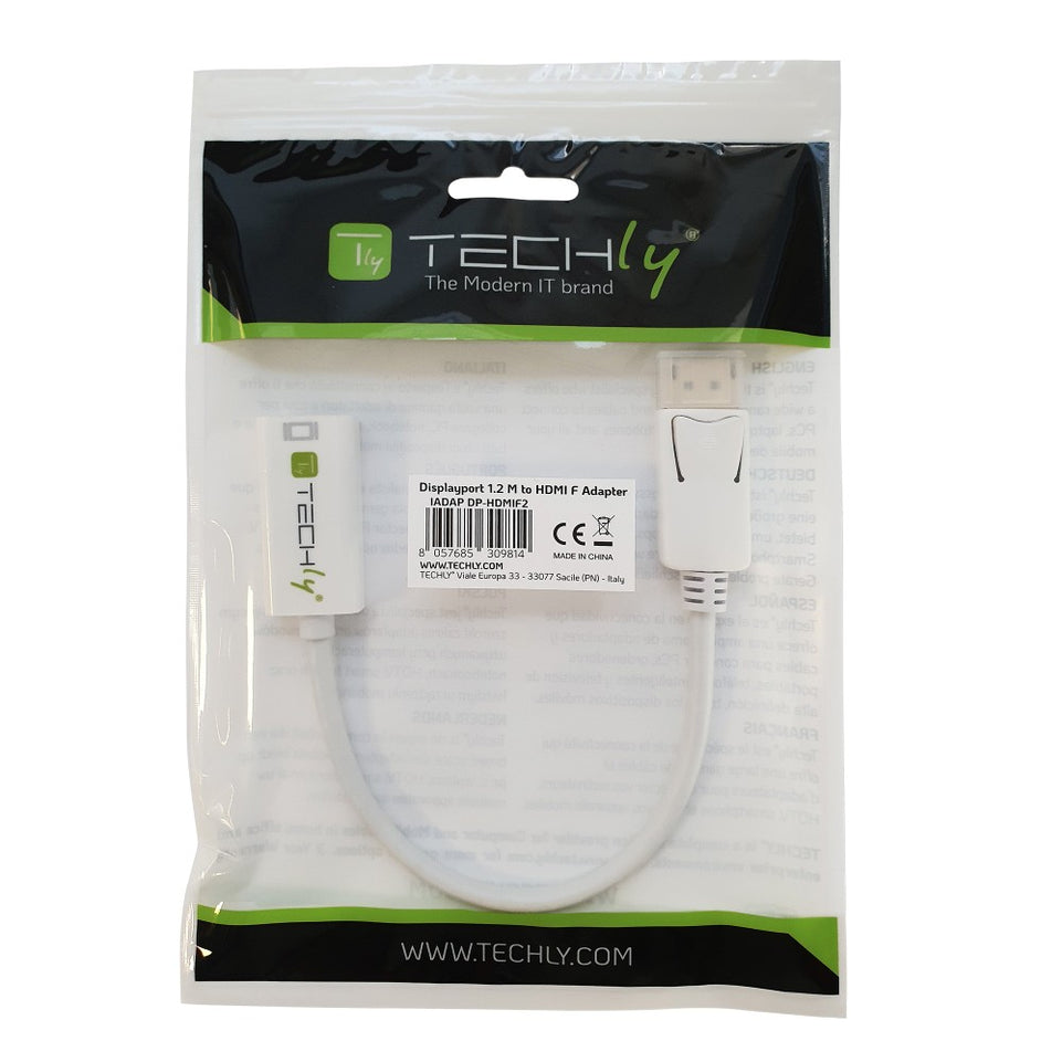 Techly Adapter - DisplayPort 1.2 Stecker auf HDMI 15cm