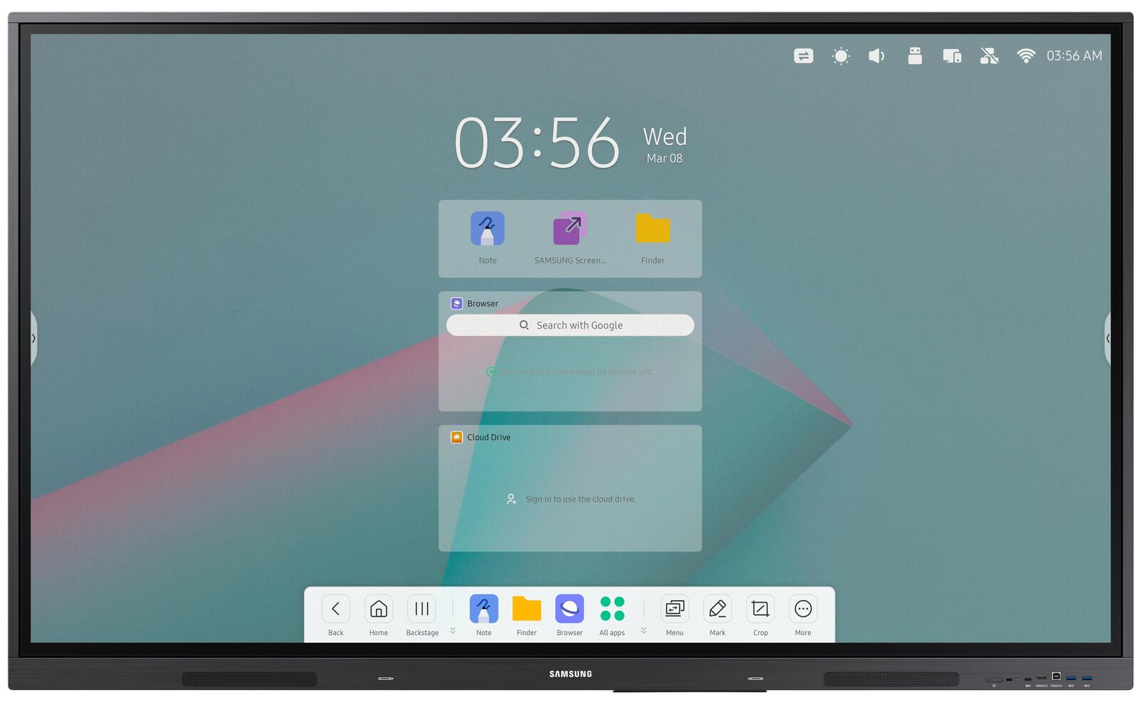 Samsung Flip WA75C Smart Signage Touch Display 189 cm 75 Zoll + Neomounts FL50-525BL1 MOVE GO Rollwagen