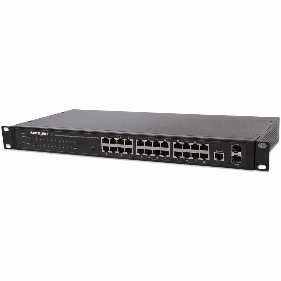 INTELLINET Switch 24x GE Web-Managed Rackmount 2x SFP