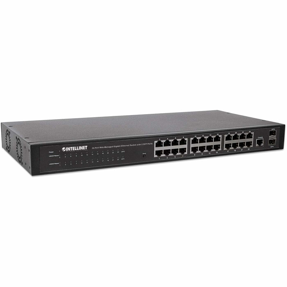 INTELLINET Switch 24x GE Web-Managed Rackmount 2x SFP