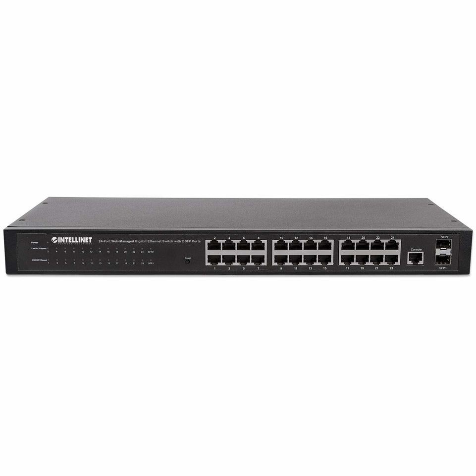 INTELLINET Switch 24x GE Web-Managed Rackmount 2x SFP