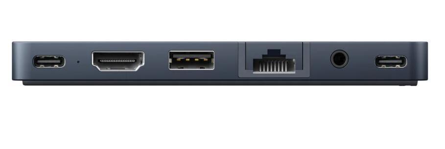 Hyper® HyperDrive Dual USB-C® TB compatible 7-in-2 Hub w univ. USB-C® ext adaptor - MN Blue - für alle MacBooks