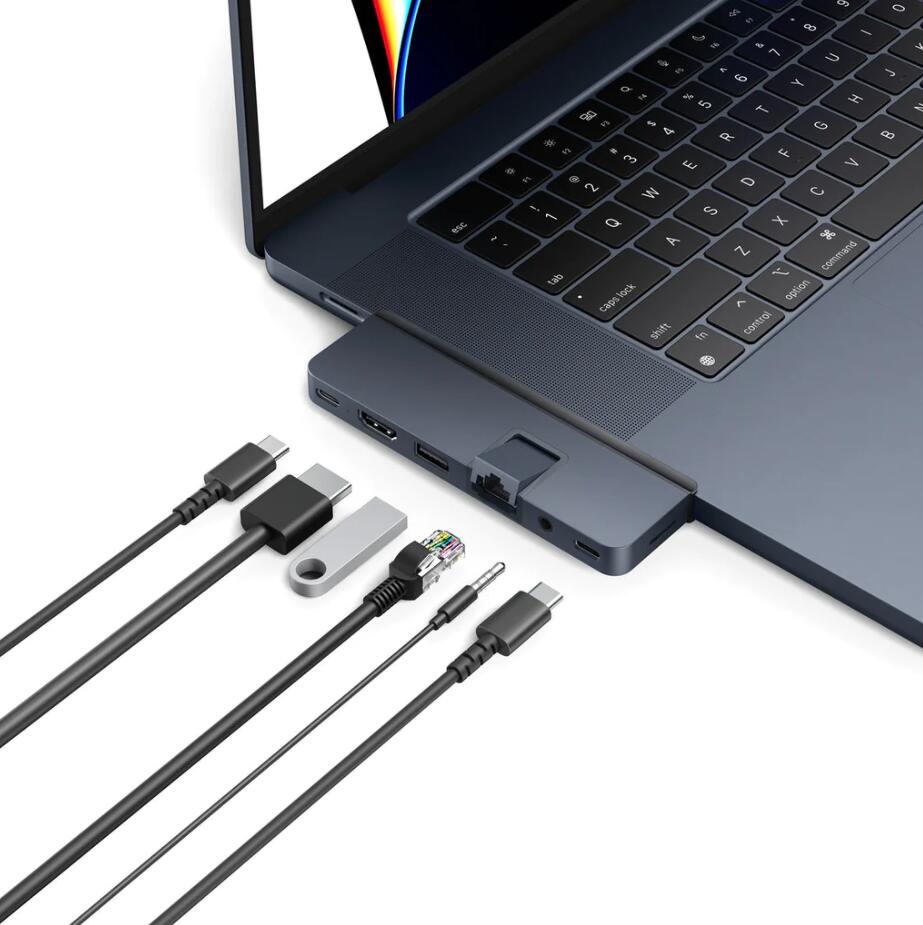 Hyper® HyperDrive Dual USB-C® TB compatible 7-in-2 Hub w univ. USB-C® ext adaptor - MN Blue - für alle MacBooks