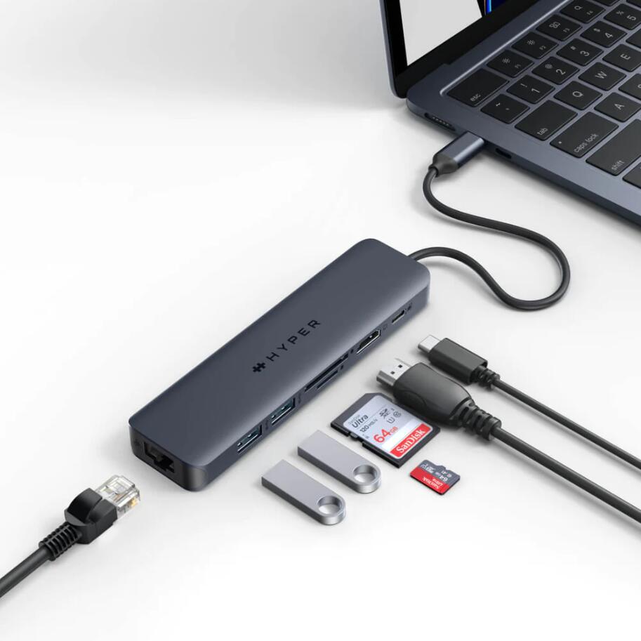 Hyper® HyperDrive EcoSmart™ Gen.2 Universal USB-C® 7-in-1 Hub w 100 W PD Power Pass-thru