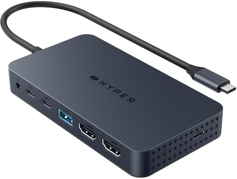 Hyper® HyperDrive Universal USB-C® 7-in1 Dual HDMI Mobile Dock - Grey - für MacBook M1/M2 MBAir/Pro®