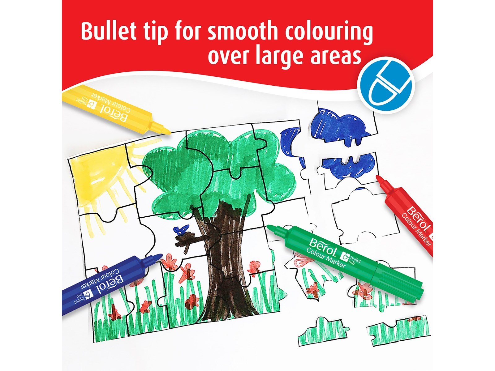 Berol bunte Fasermaler, breite Rundspitze 2mm - farblich sortiert, 144er Pack