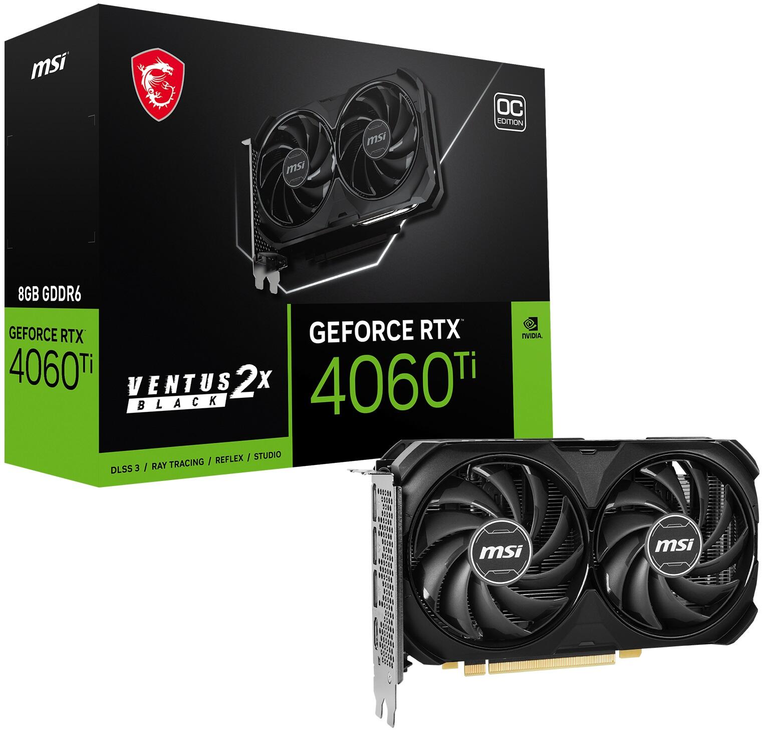 MSI GeForce RTX 4060 Ti VENTUS 2X BLACK 8G OC