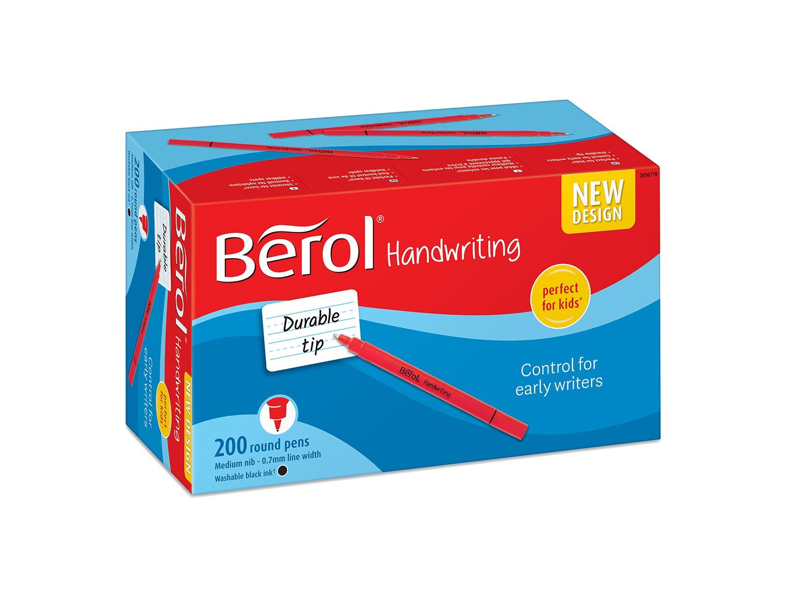 Berol Schreibstifte, 0,7mm, runde Form, 200er Pack, Schwarz