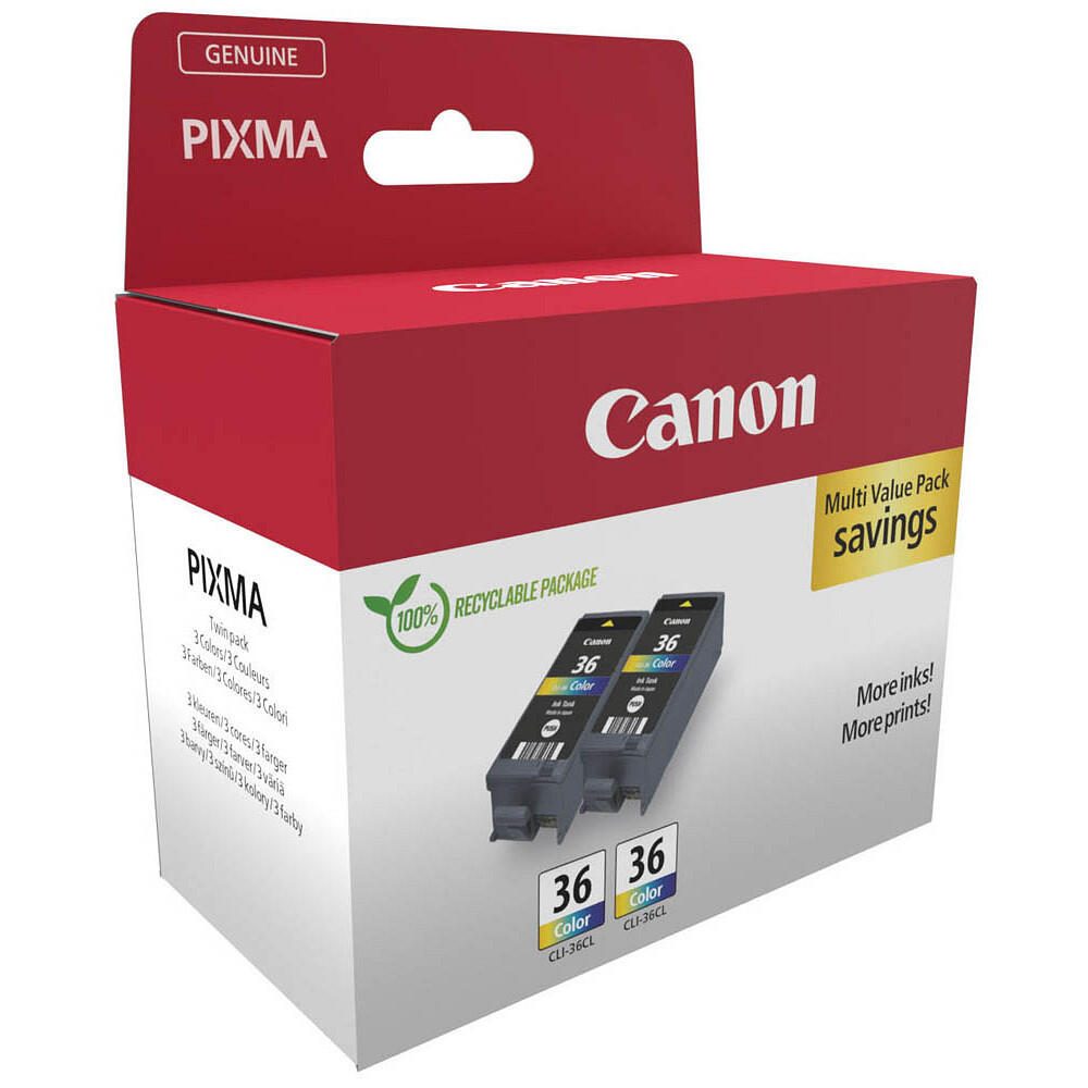 Canon Original CLI-36 color Druckerpatronen 2er-Pack - cyan magenta gelb