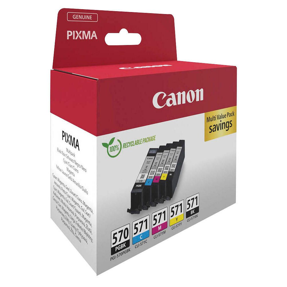 Canon Original PGI-570 + CLI-571 Druckerpatronen - Multipack 1 x schwarz / 1 x farbig (0372C006)