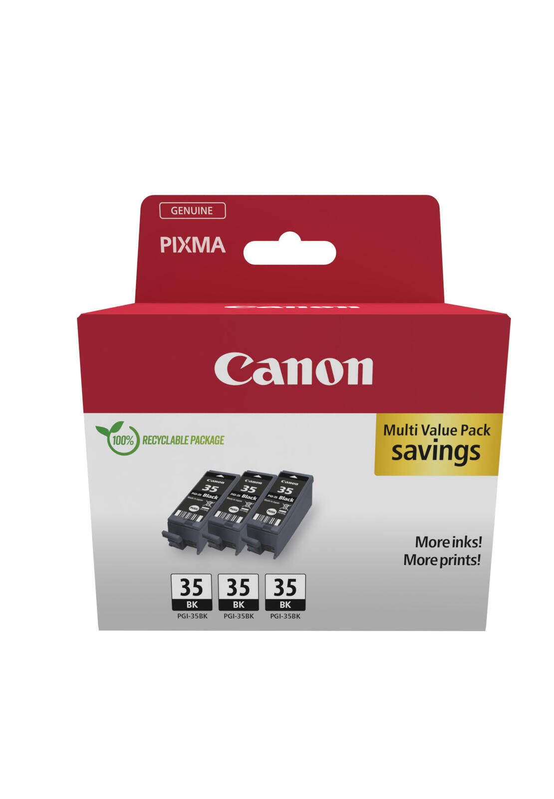 Canon Original PG-35 Druckerpatronen (3er-Pack) schwarz (1509B028)