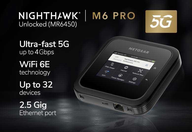 NETGEAR MR6150-100EUS Nighthawk 5G WIFI6 Mobile Router MR6150-100EUS