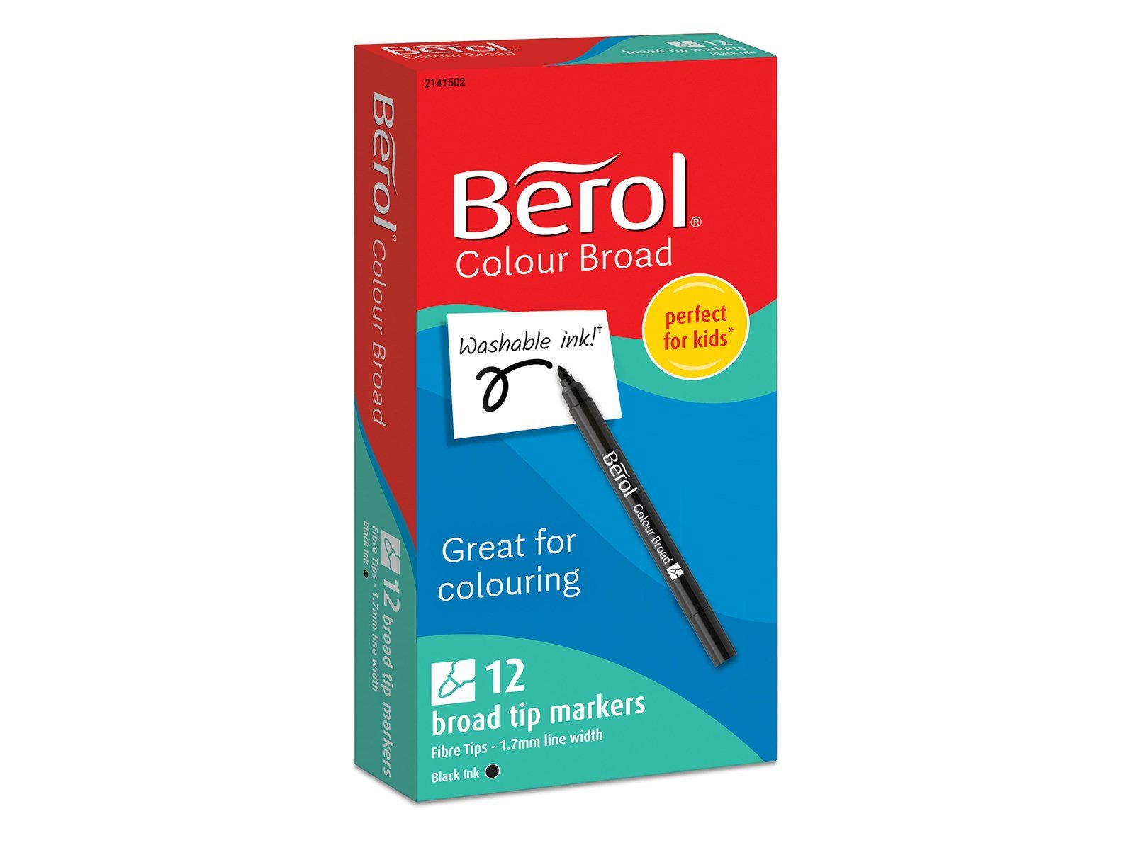 Berol Dicke, bunte Faserschreiber, Strichbreite: 1,1 mm – schwarz, 12 Stifte