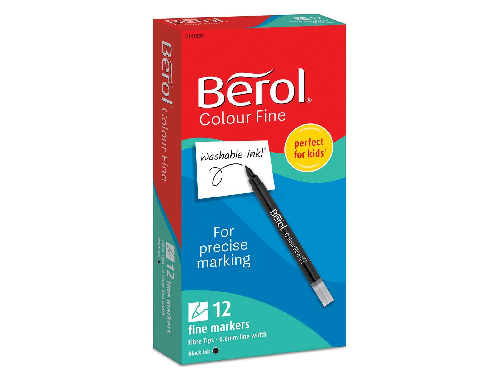 Berol Bunte, dünne Farbstifte, Strichbreite: 0,6 mm – schwarz, 12 Stifte