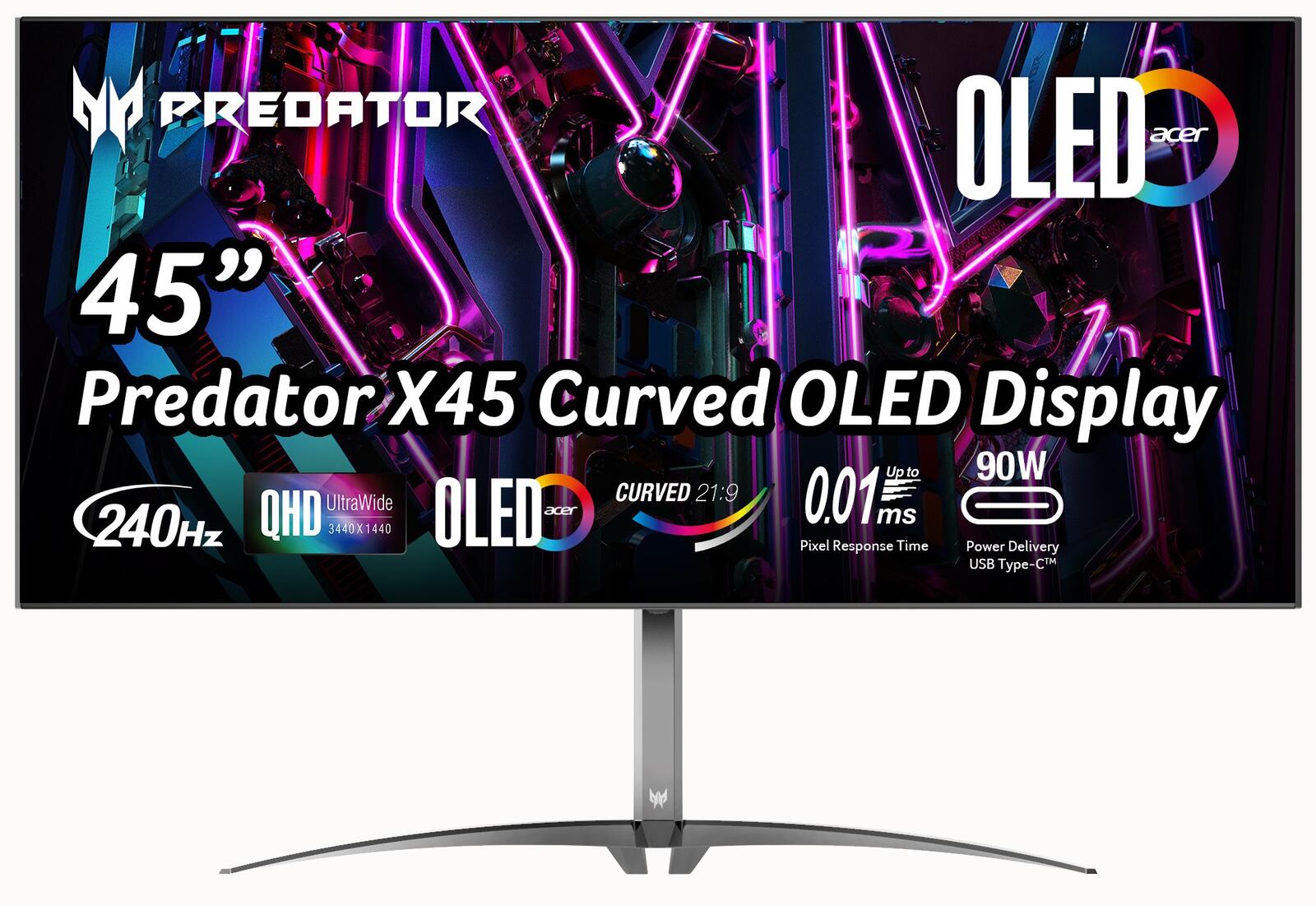 Acer Predator X45 OLED Curved Gaming Monitor 113 cm 44,5 Zoll
