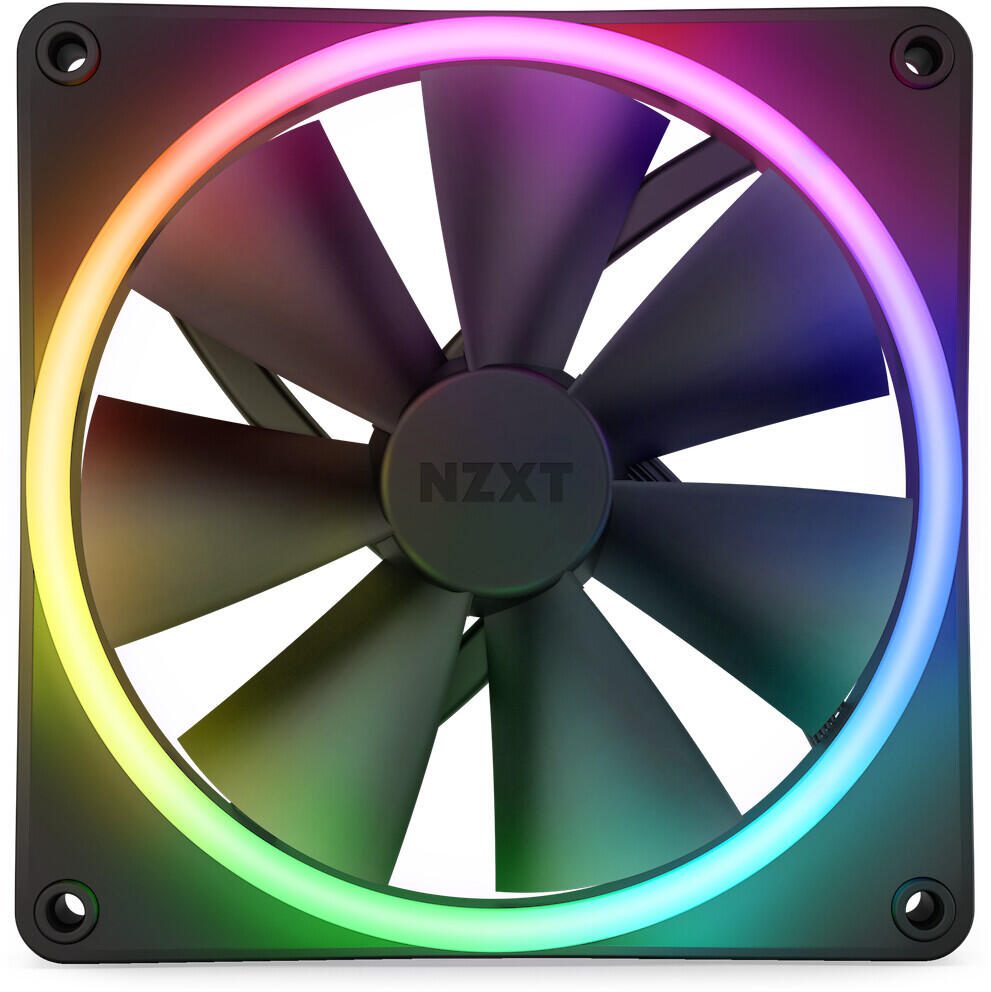 NZXT F140 RGB DUO - Gehäuselüfter, Schwarz (140mm, 20x LED)