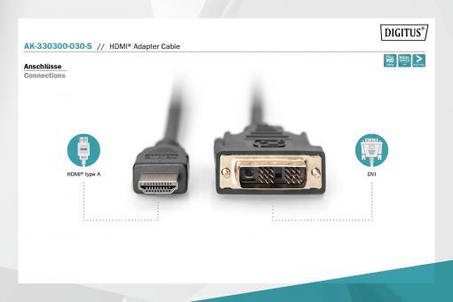 DIGITUS HDMI-Adapterkabel - HDMI / DVI 3m