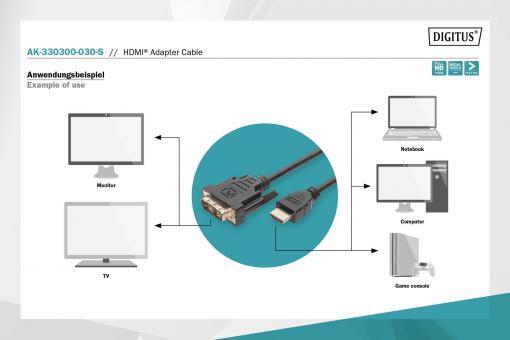 DIGITUS HDMI-Adapterkabel - HDMI / DVI 3m