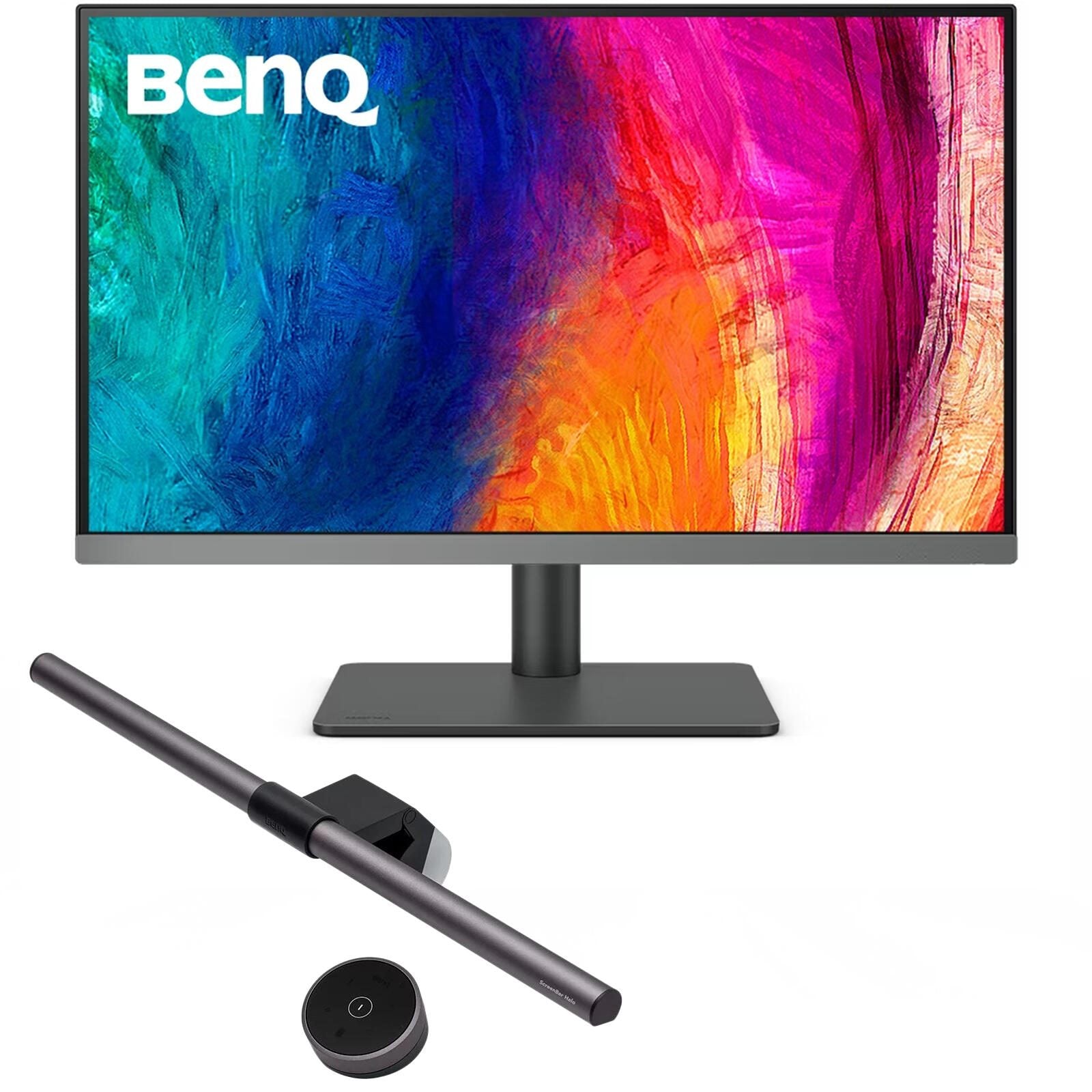 BenQ DesignVue PD2706U Grafik Monitor 68,58 cm (27') + BenQ Screenbar Halo - LED-Monitorlampe schwarz