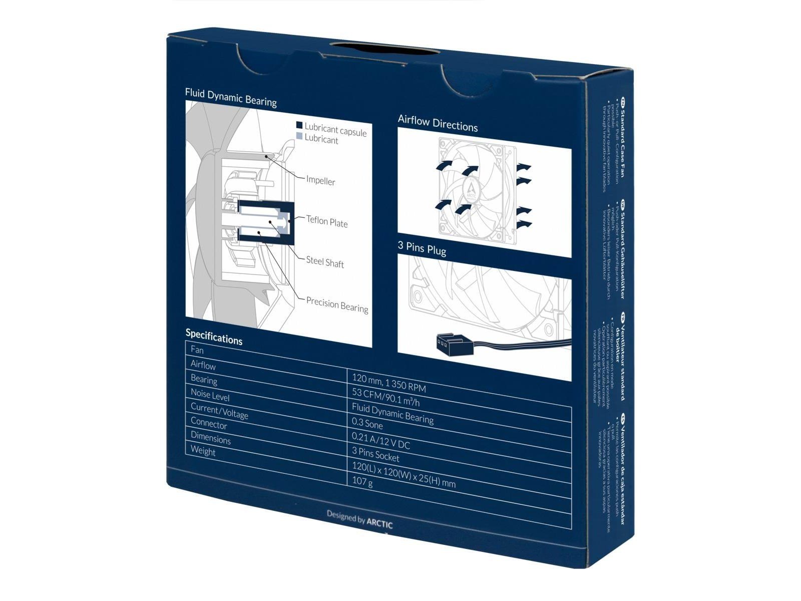 Arctic F12 - Gehäuselüfter - 120mm - Schwarz - 23 dBA