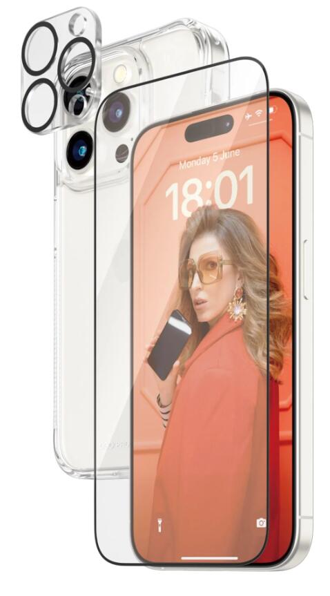 PanzerGlass™ 3-in-1 Set für das iPhone 15 Pro