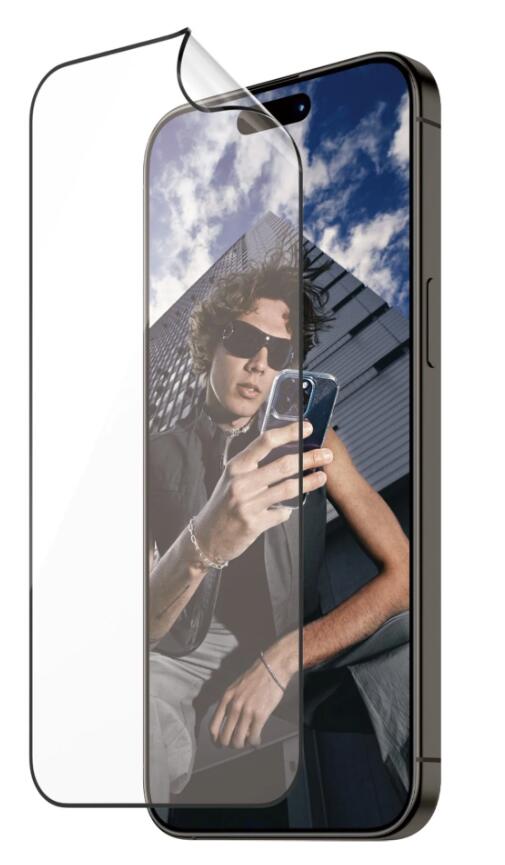 PanzerGlass™ Matrix Displayschutz mit D30 für das Apple iPhone 15 Pro Max/Ultra-Wide Fit mit Alignerkit