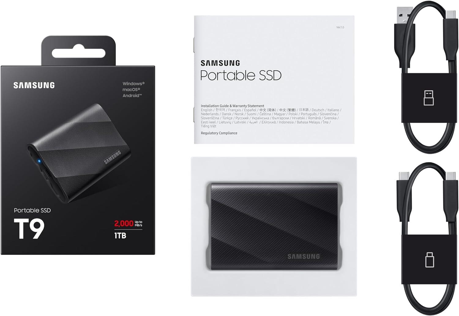 Samsung Portable SSD T9 4TB - Schwarz für PC/Mac