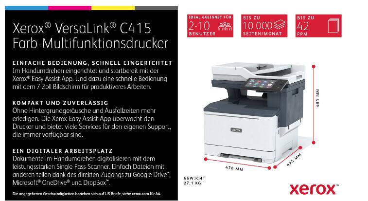 Xerox Versalink C415 Farblaser-Multifunktionsgerät