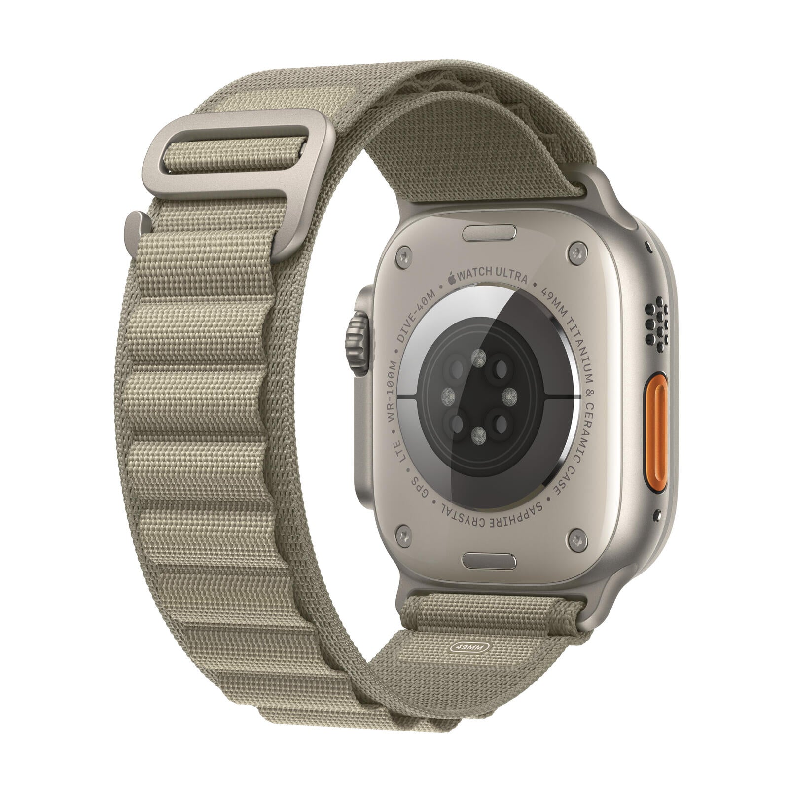 Apple Watch Ultra 2 (GPS + Cellular) 49mm Titaniumgehäuse, Alpine Loop olive, klein