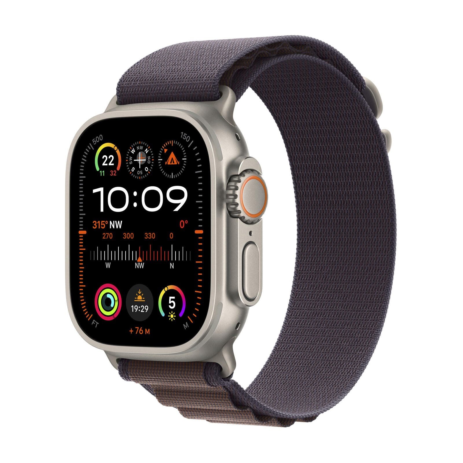 Apple Watch Ultra 2 (GPS + Cellular) 49mm Titaniumgehäuse, Alpine Loop indigo, groß