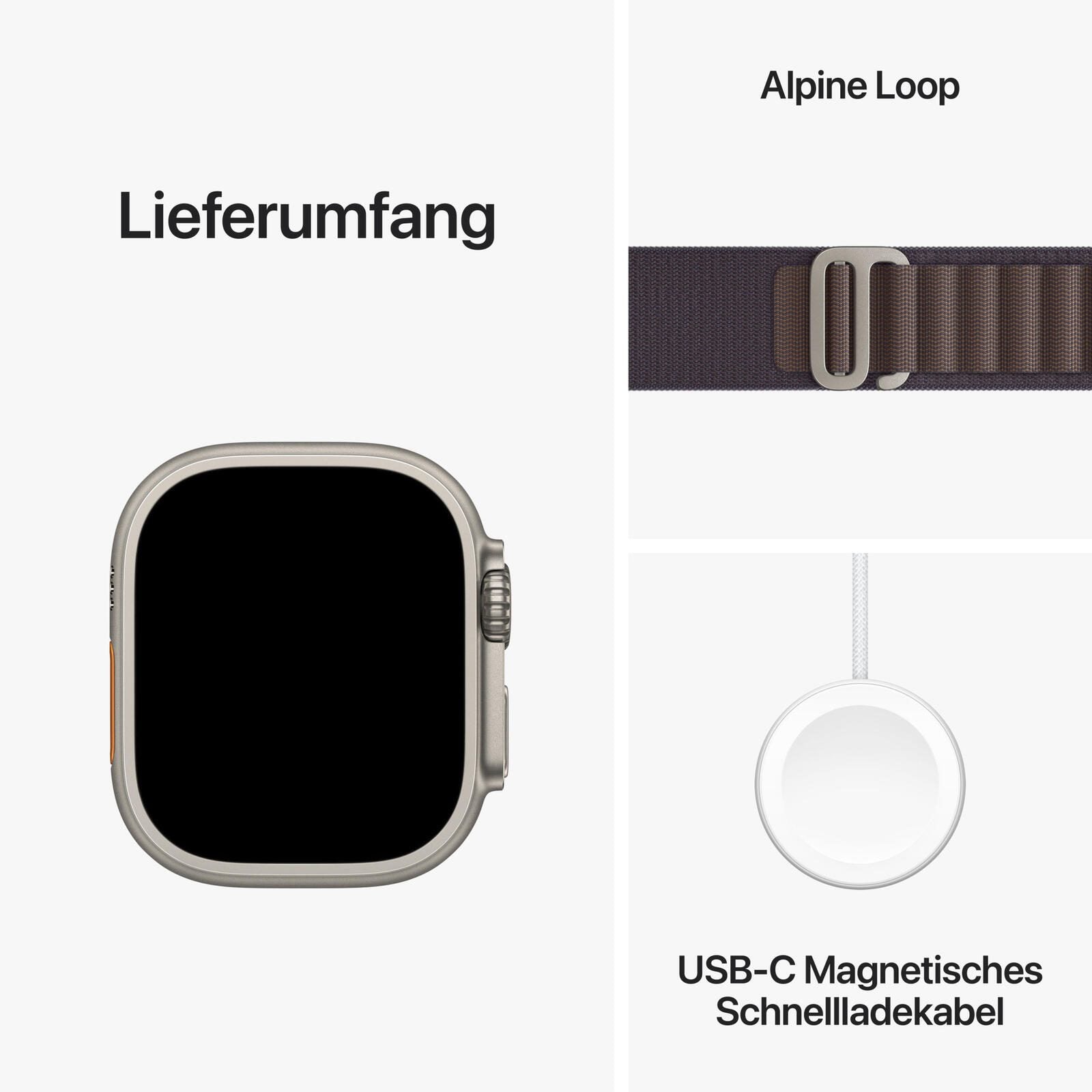 Apple Watch Ultra 2 (GPS + Cellular) 49mm Titaniumgehäuse, Alpine Loop indigo, groß