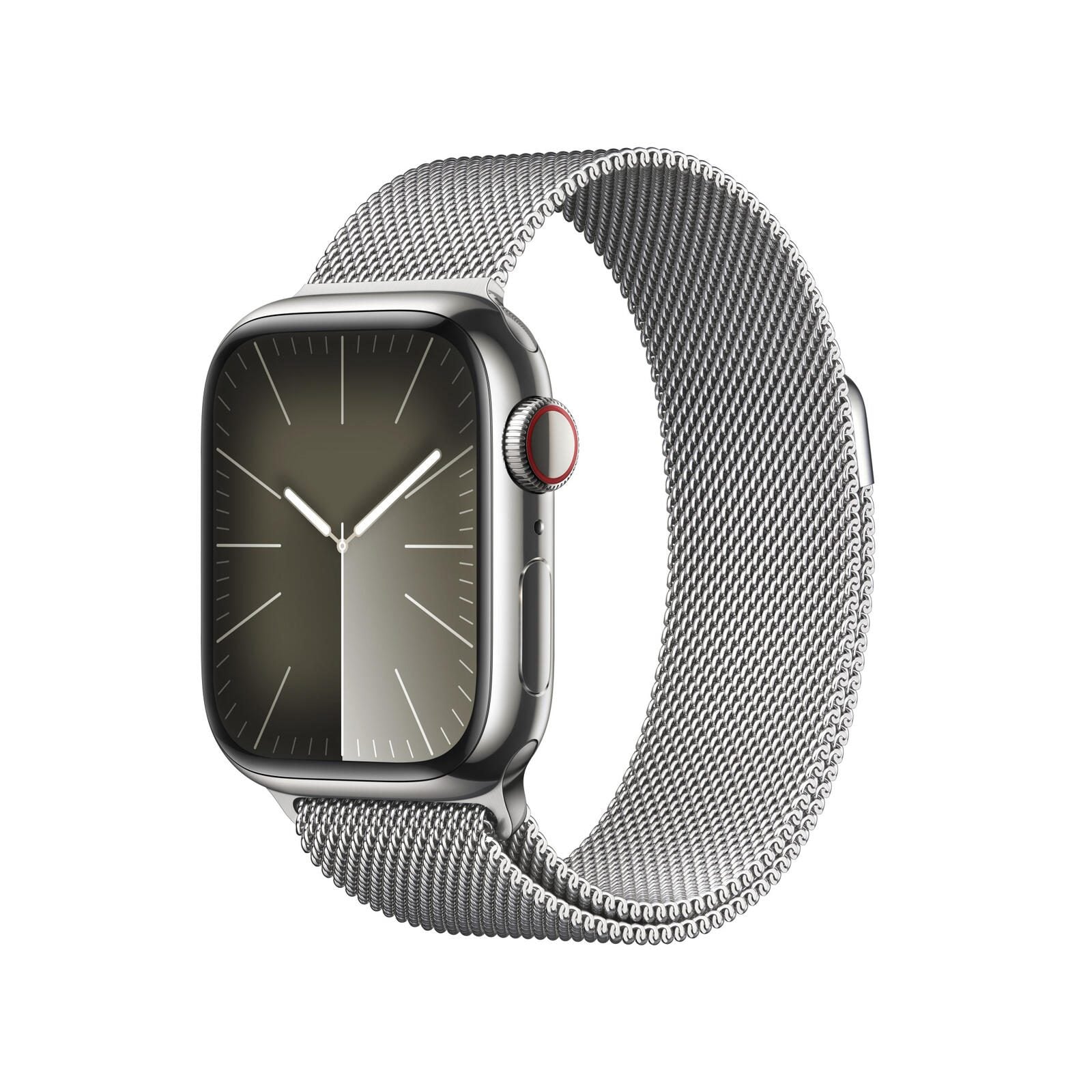 B-WARE Apple Watch Series 9 (GPS + Cellular) 41mm Edelstahlgehäuse silber, Milanese Loop silber