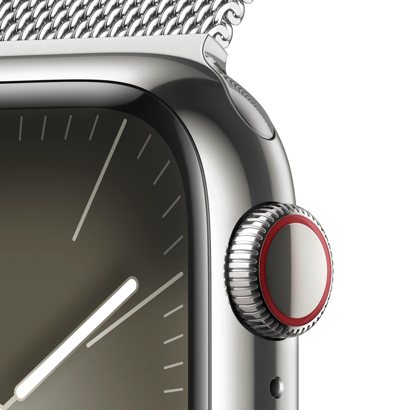 B-WARE Apple Watch Series 9 (GPS + Cellular) 41mm Edelstahlgehäuse silber, Milanese Loop silber