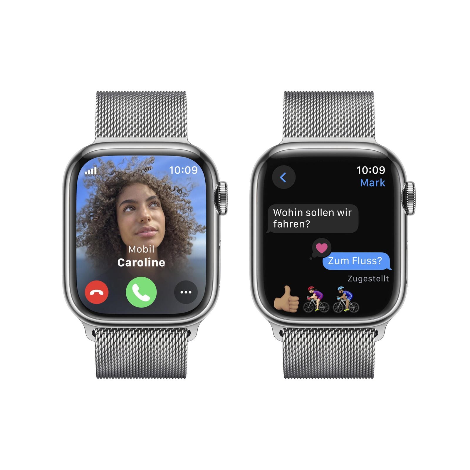 B-WARE Apple Watch Series 9 (GPS + Cellular) 41mm Edelstahlgehäuse silber, Milanese Loop silber