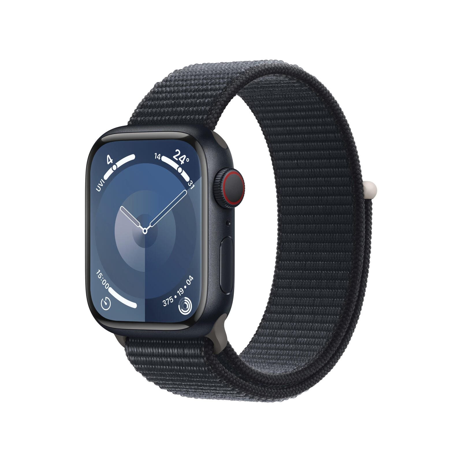 Apple Watch Series 9 (GPS + Cellular) 45 mm Aluminiumgehäuse Mitternacht, Sportband Mitternacht Loop