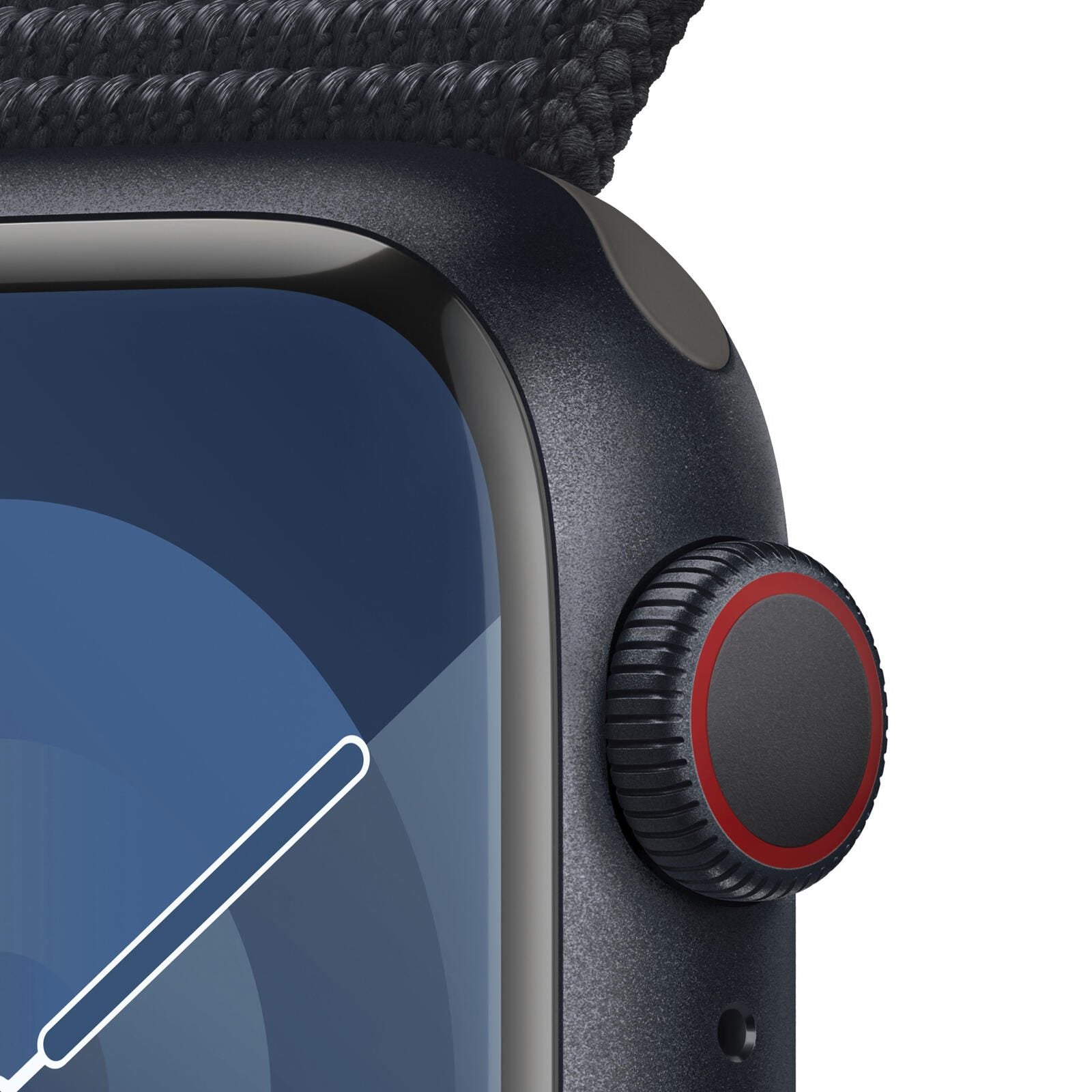 Apple Watch Series 9 (GPS + Cellular) 45 mm Aluminiumgehäuse Mitternacht, Sportband Mitternacht Loop