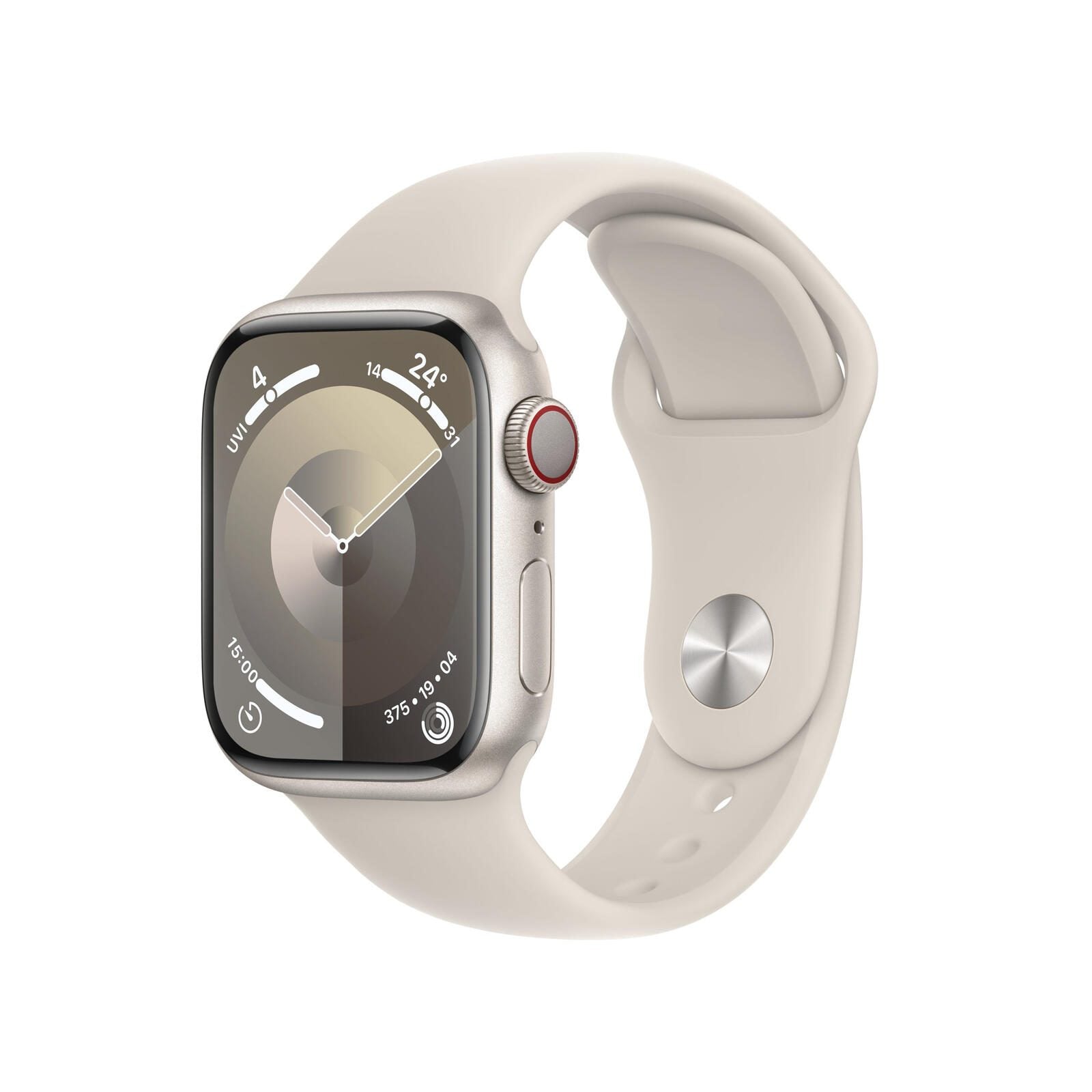 B-WARE Apple Watch Series 9 (GPS) 41mm Aluminiumgehäuse polarstern, Sportband polarstern, S/M