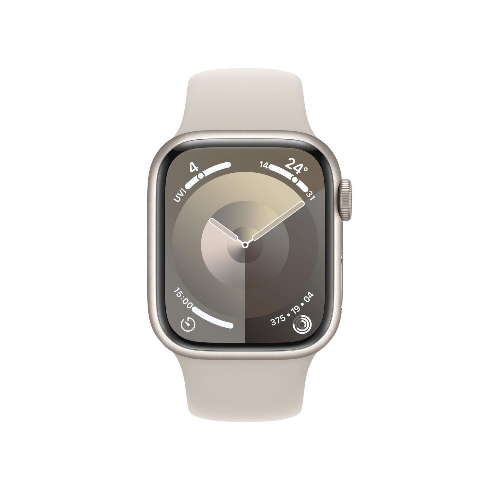 Apple Watch Series 9 (GPS) 45mm Aluminiumgehäuse polarstern, Sportband polarstern, M/L