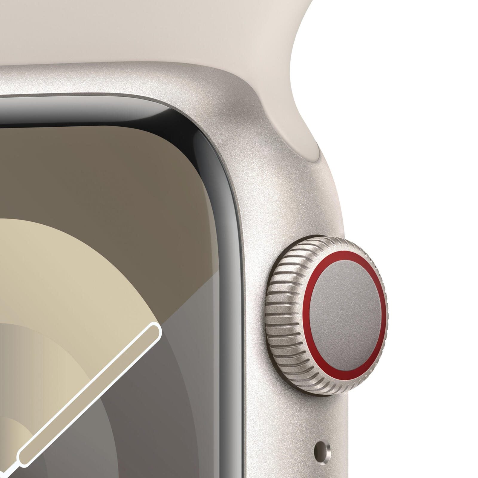 B-WARE Apple Watch Series 9 (GPS) 45mm Aluminiumgehäuse polarstern, Sportband polarstern, M/L