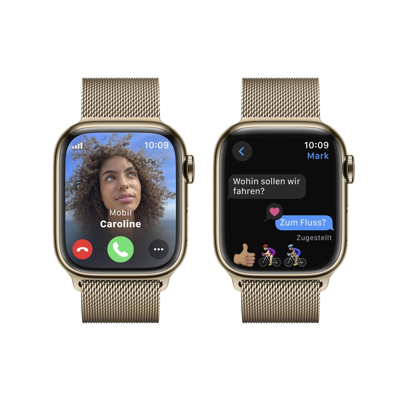 B-WARE Apple Watch Series 9 (GPS + Cellular) 45mm Edelstahlgehäuse gold, Milanese Loop gold