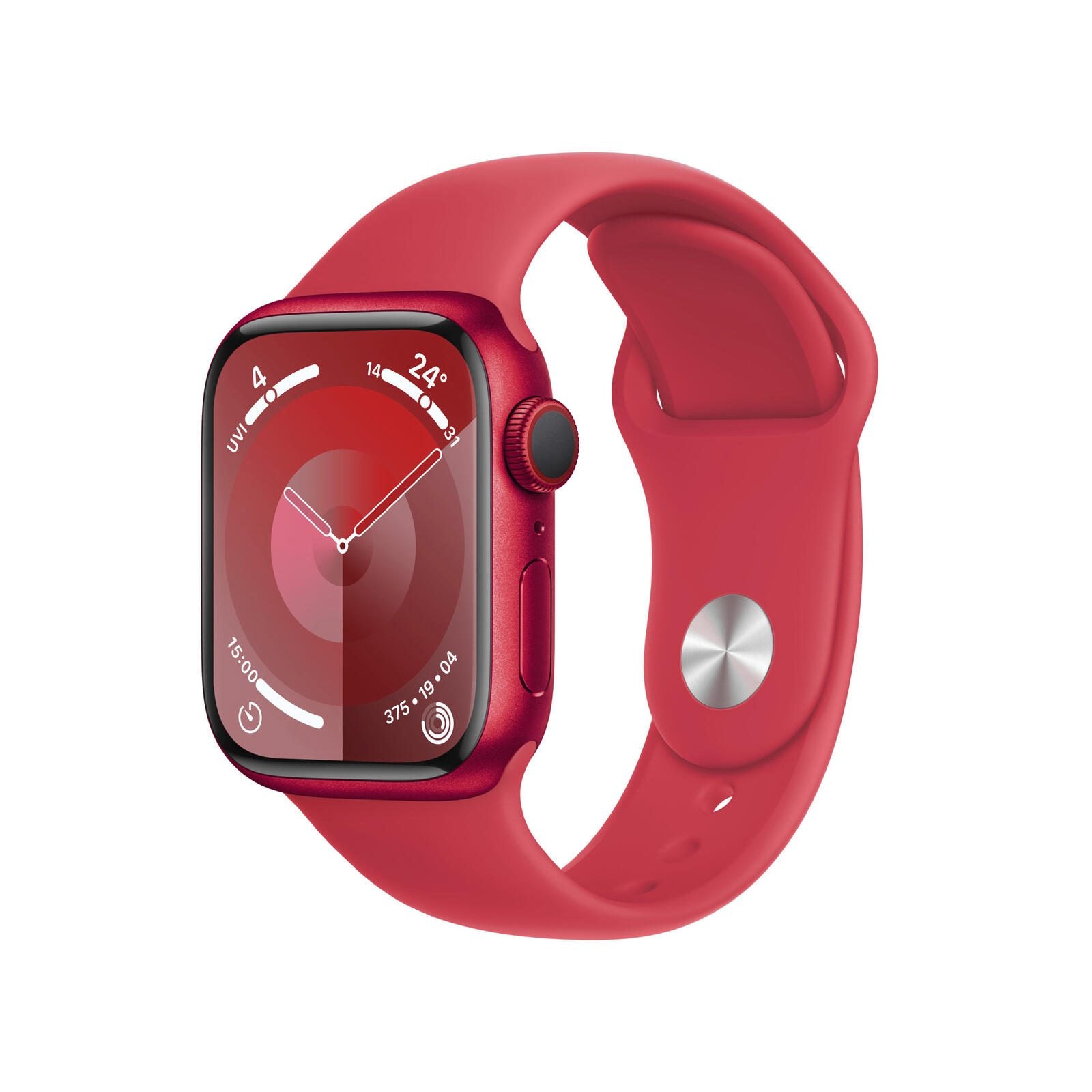 B-WARE Apple Watch Series 9 (GPS + Cellular) 45mm Aluminiumgehäuse rot, Sportband rot S/M