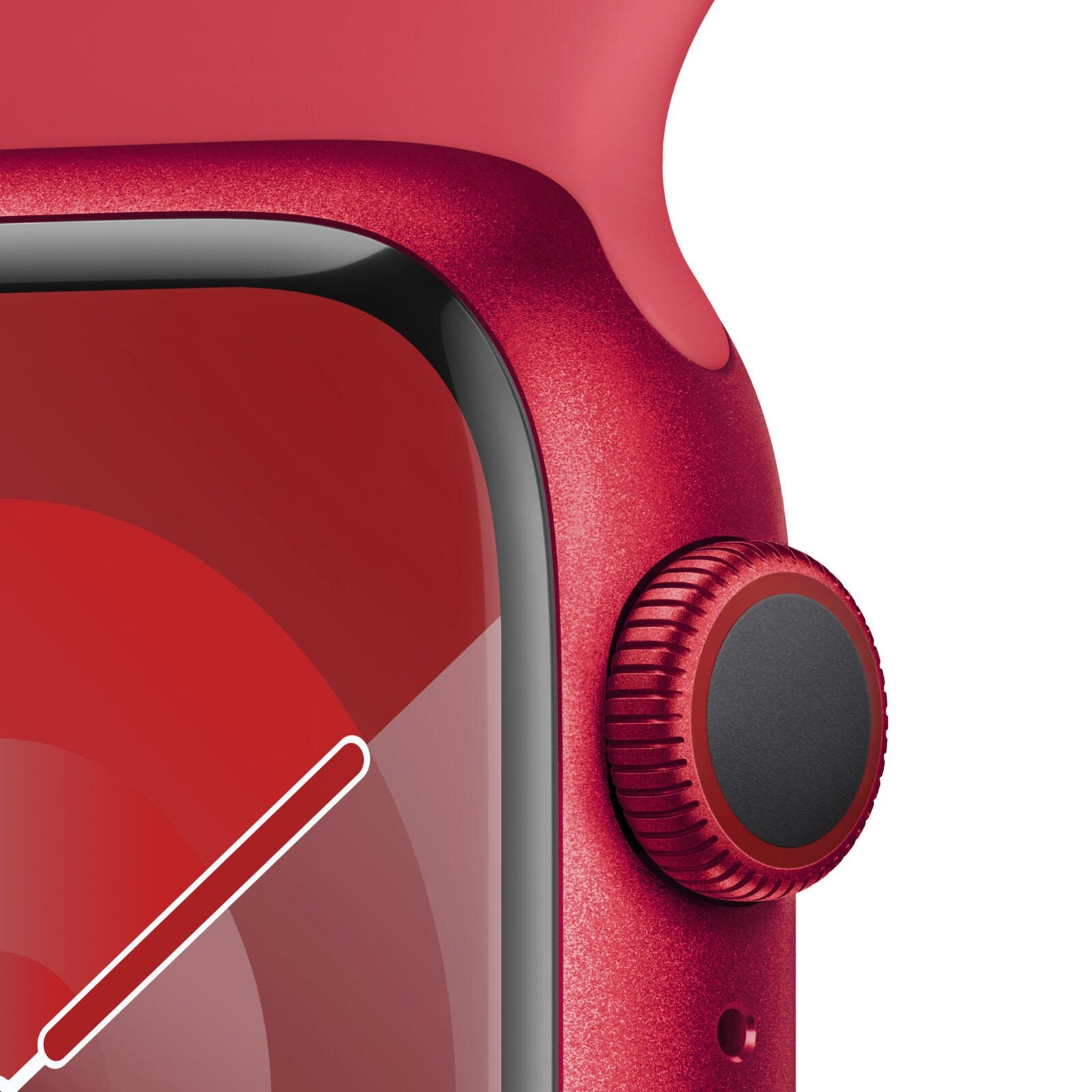B-WARE Apple Watch Series 9 (GPS + Cellular) 45mm Aluminiumgehäuse rot, Sportband rot S/M