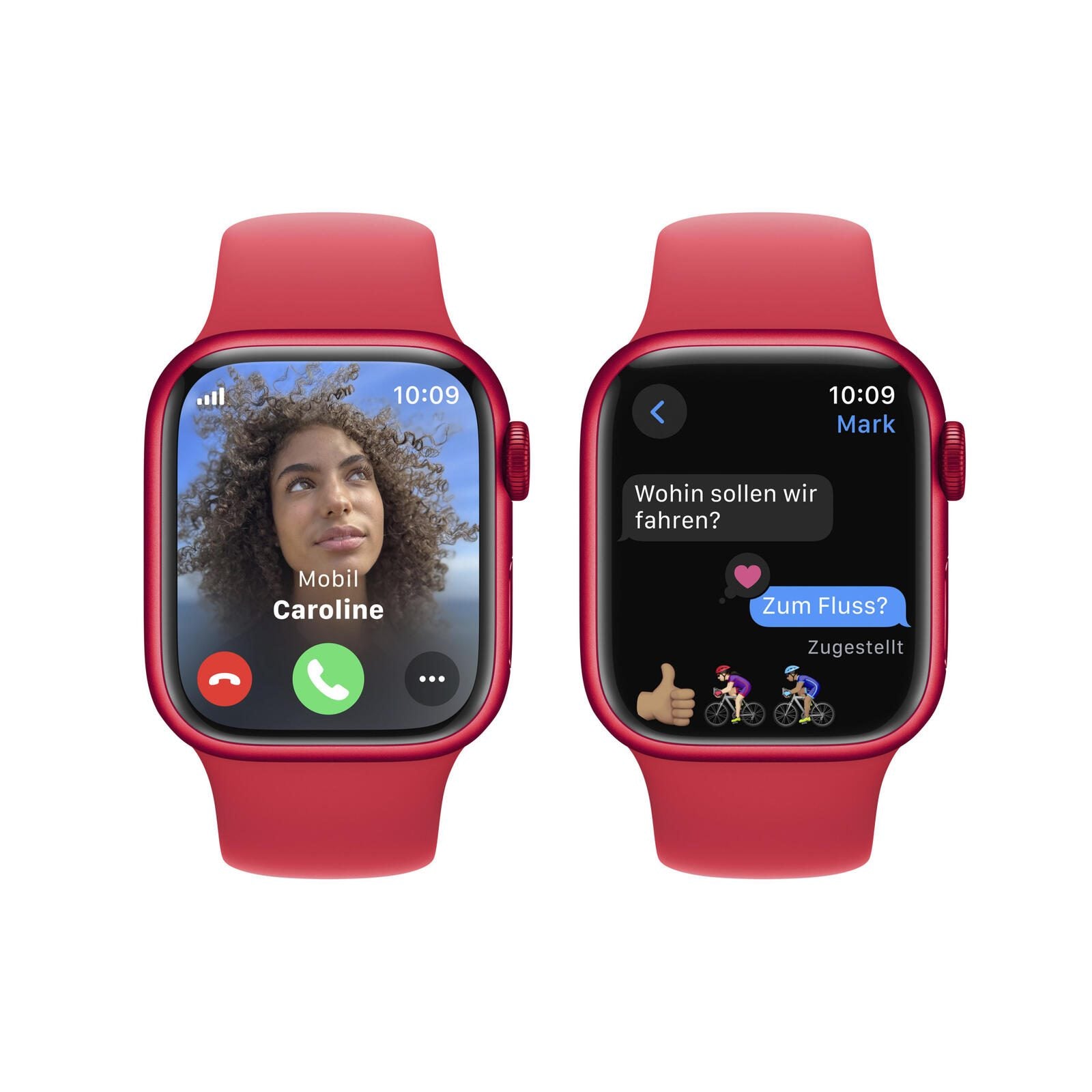 B-WARE Apple Watch Series 9 (GPS + Cellular) 45mm Aluminiumgehäuse rot, Sportband rot S/M