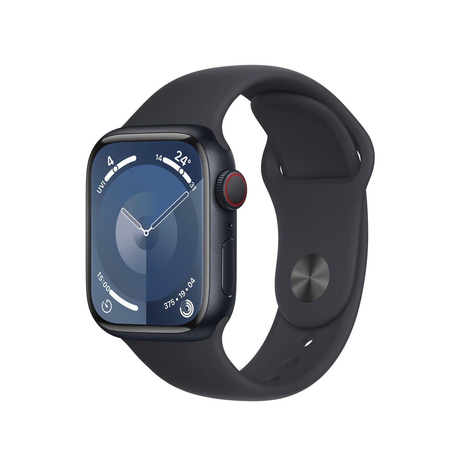B-WARE Apple Watch Series 9 (GPS + Cellular) 45mm Aluminiumgehäuse mitternacht, Sportband mitternacht M/L