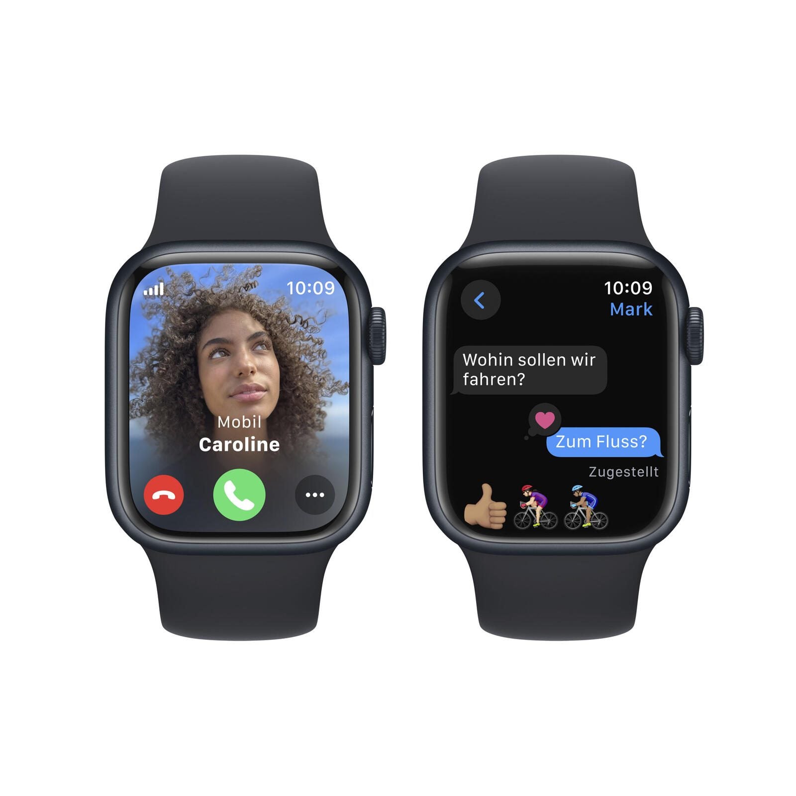 B-WARE Apple Watch Series 9 (GPS + Cellular) 45mm Aluminiumgehäuse mitternacht, Sportband mitternacht M/L