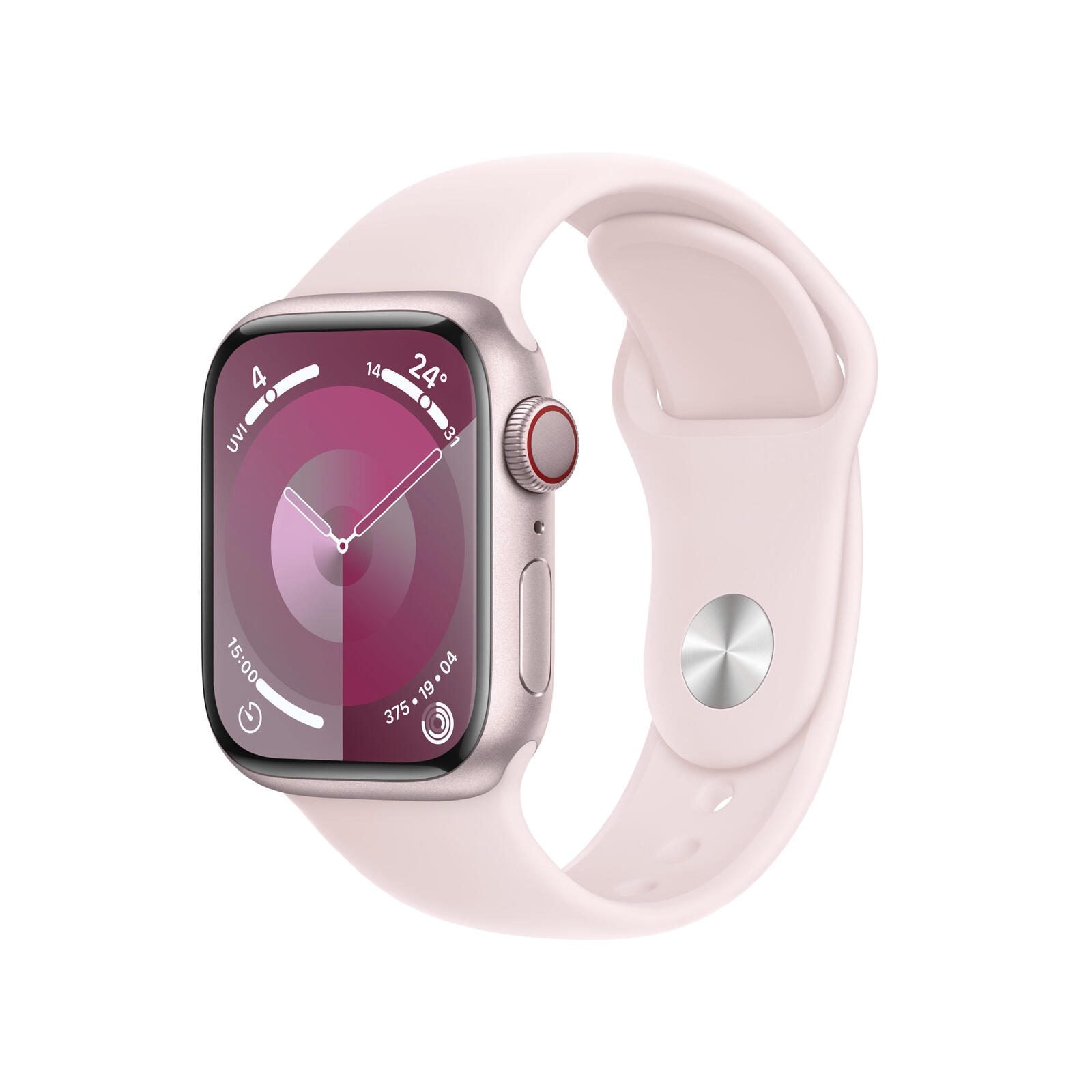 B-WARE Apple Watch Series 9 (GPS + Cellular) 45mm Aluminiumgehäuse pink, Sportband pink M/L