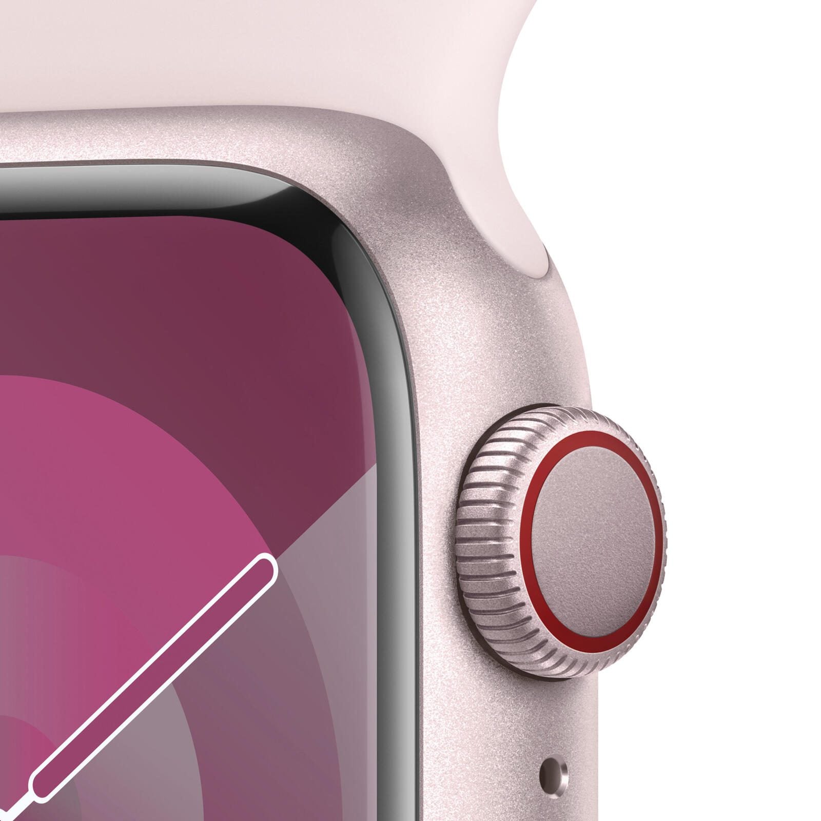 B-WARE Apple Watch Series 9 (GPS + Cellular) 45mm Aluminiumgehäuse pink, Sportband pink M/L