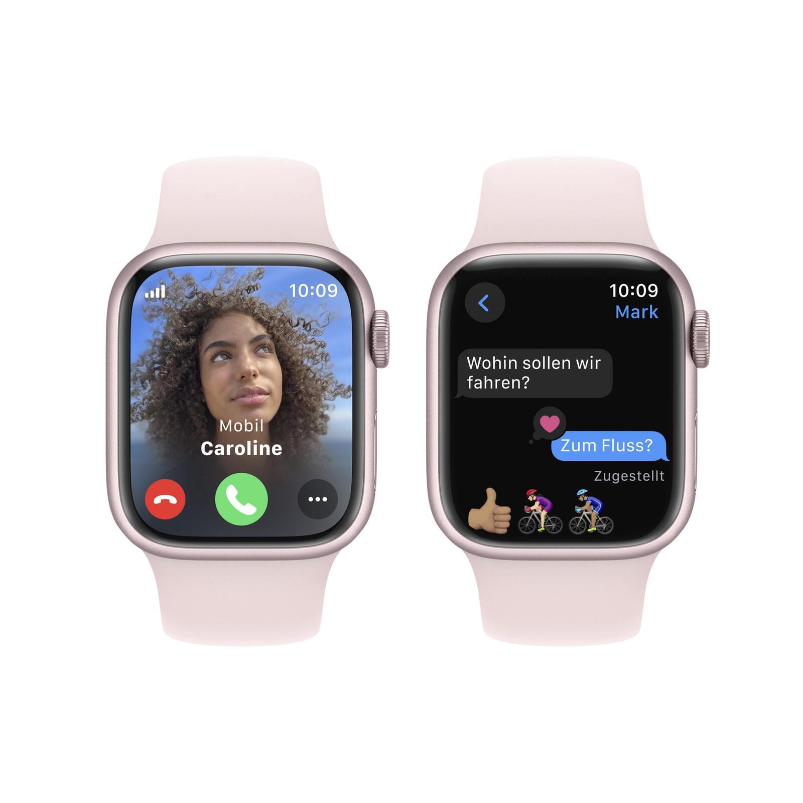 B-WARE Apple Watch Series 9 (GPS + Cellular) 45mm Aluminiumgehäuse pink, Sportband pink M/L